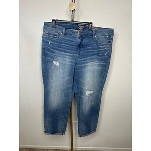 Torrid Women's Plus Size 22 Boyfriend Straight‎ Distressed Denim Jeans